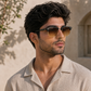 Sunglasses For Men With Brown Shade Glass & Golden Frame 3016 Club Master Sunglass By Sunglasses Deal