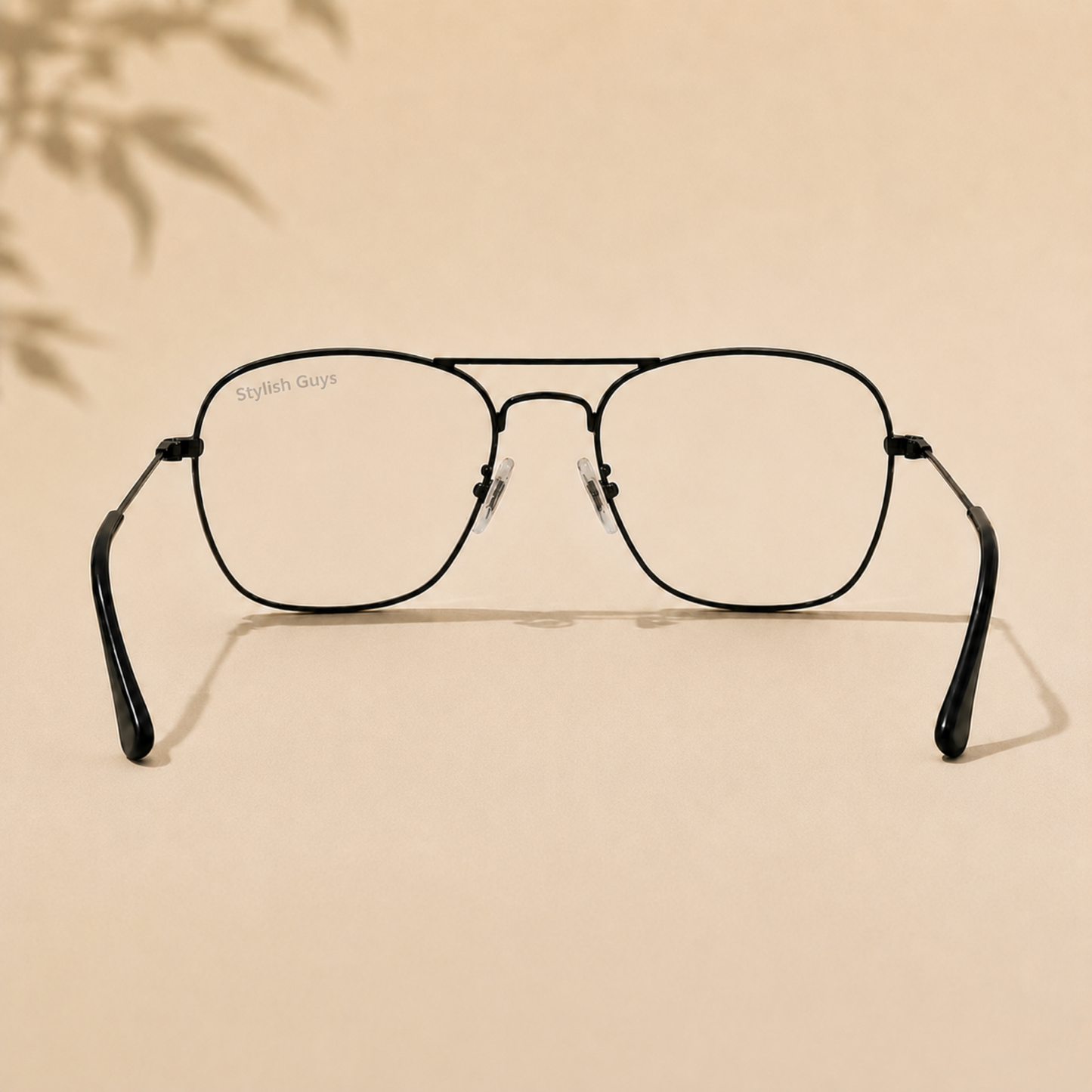 Sunglasses For Men With Clear Glass & Black Frame 3136 Square Sunglass By Sunglasses Deal
