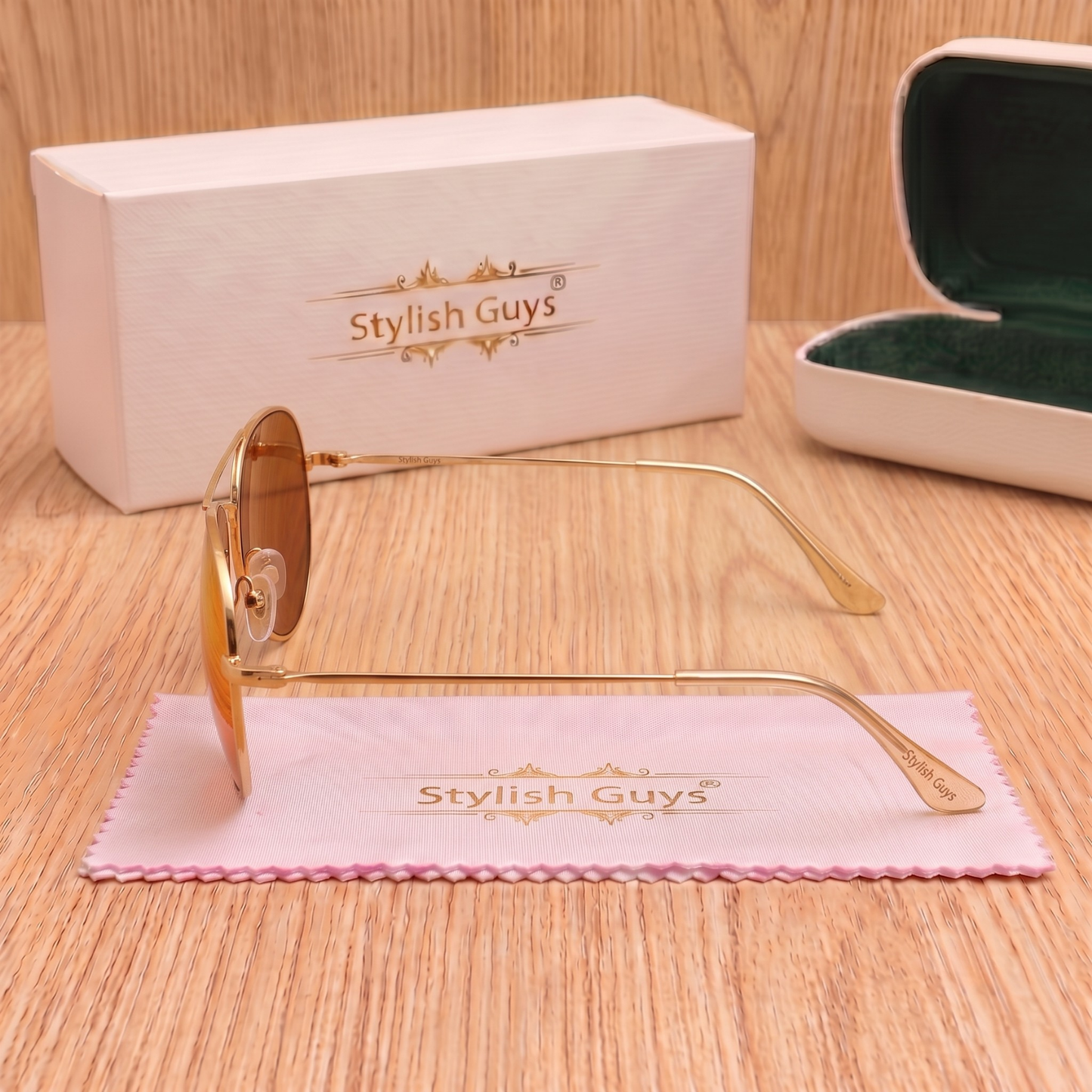 Sunglasses For Men With Orange Mercury Glass & Golden Frame 3026 Aviator Sunglass By Sunglasses Deal