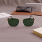 Sunglasses For Men With Green Glass & Golden Frame 1208 Square Sunglass By Sunglasses Deal