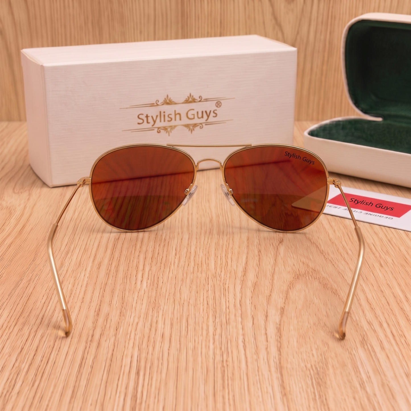 Sunglasses For Men With Orange Mercury Glass & Golden Frame 3026 Aviator Sunglass By Sunglasses Deal