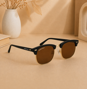 Sunglasses For Men With Brown Glass & Golden Frame 3016 Club Master Sunglass By Sunglasses Deal
