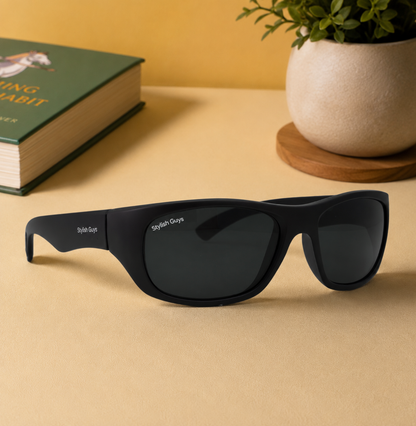 Sunglasses For Men With Black Glass & Black Frame 2053 Sport Sunglass By Sunglasses Deal