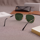 Sunglasses For Men With Green Glass & Golden Frame 1208 Square Sunglass By Sunglasses Deal