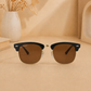 Sunglasses For Men With Brown Glass & Golden Frame 3016 Club Master Sunglass By Sunglasses Deal