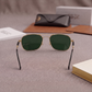 Sunglasses For Men With Green Glass & Golden Frame 1208 Square Sunglass By Sunglasses Deal