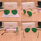 Sunglasses For Men With Green Glass & Golden Frame 3517 Aviator Oval Sunglass By Sunglasses Deal