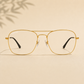 Sunglasses For Men With Clear Glass & Golden Frame 3136 Square Sunglass By Sunglasses Deal
