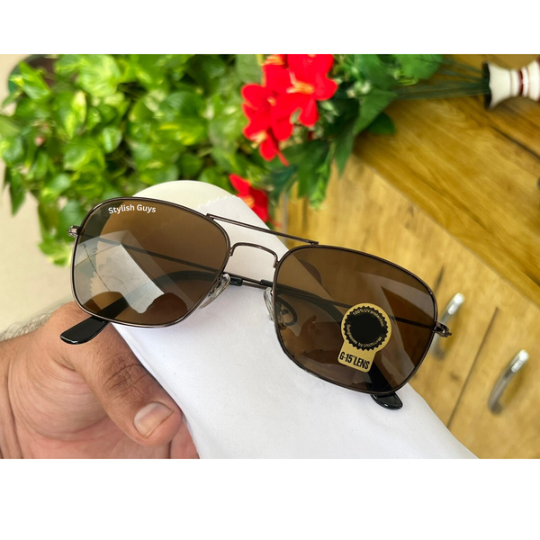 Top Trendy Hot New Stylish Attractive Square Brown & Brown 3136 Evergreen UV Protected Sunglasses For King's Men & Women ( SG- 3136 )