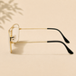 Sunglasses For Men With Clear Glass & Golden Frame 3136 Square Sunglass By Sunglasses Deal