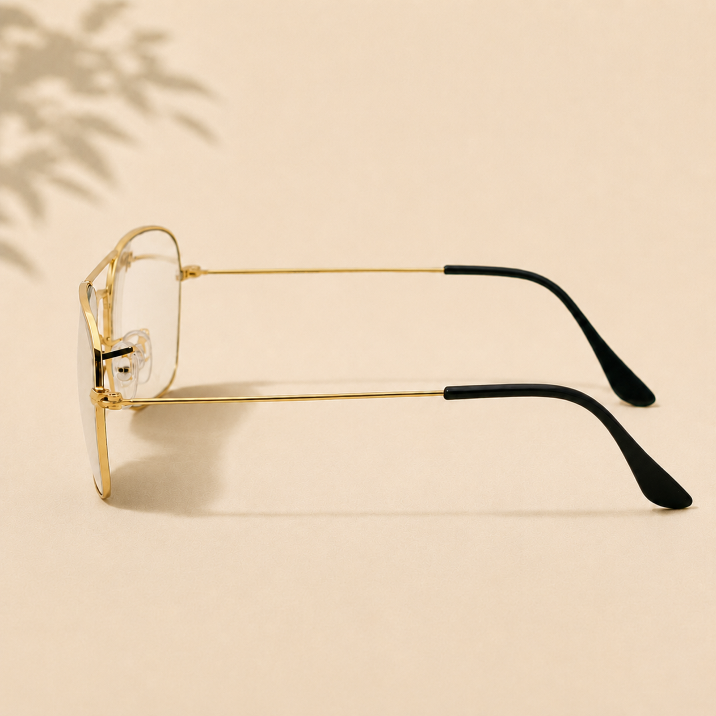 Sunglasses For Men With Clear Glass & Golden Frame 3136 Square Sunglass By Sunglasses Deal