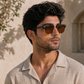 Sunglasses For Men With Brown Glass & Golden Frame 3016 Club Master Sunglass By Sunglasses Deal