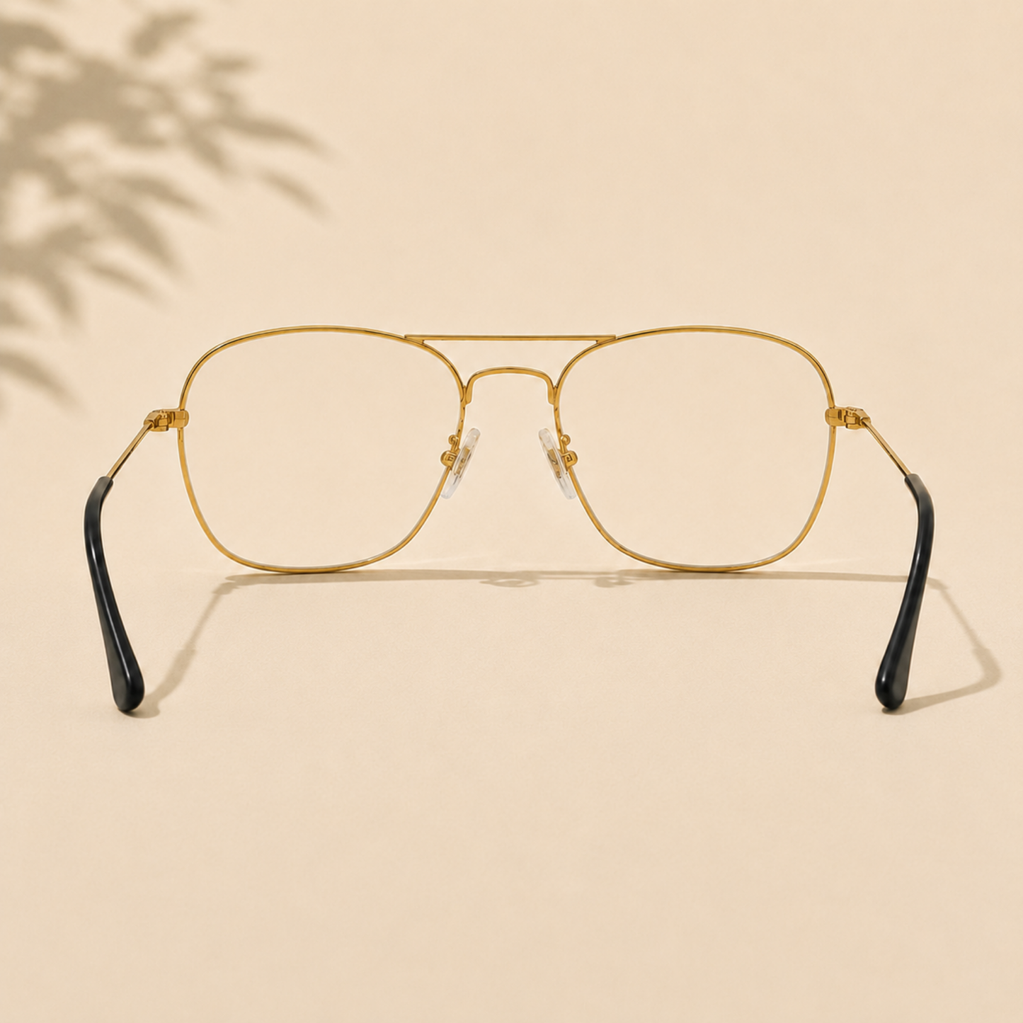 Sunglasses For Men With Clear Glass & Golden Frame 3136 Square Sunglass By Sunglasses Deal
