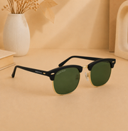 Sunglasses For Men With Green Glass & Golden Frame 3016 Club Master Sunglass By Sunglasses Deal