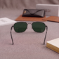 Sunglasses For Men With Green Glass & Black Frame 1208 Square Sunglass By Sunglasses Deal