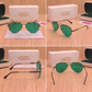 Sunglasses For Men With Green Glass & Black Frame 3517 Aviator Oval Sunglass By Sunglasses Deal