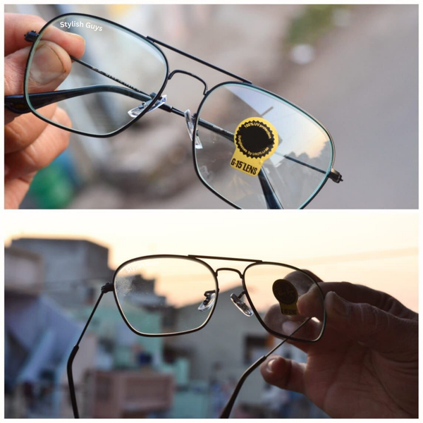 Top Trendy Hot New Stylish Attractive Square Day-Night & Black 3136 Evergreen UV Protected Sunglasses For King's Men & Women ( SG- 3136 )