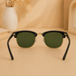 Sunglasses For Men With Green Glass & Golden Frame 3016 Club Master Sunglass By Sunglasses Deal