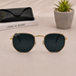 Sunglasses For Men With Black Glass & Golden Frame 3548 Hexagon Sunglass By Sunglasses Deal
