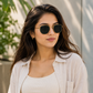Sunglasses For Men With Black Glass & Golden Frame 3548 Hexagon Sunglass By Sunglasses Deal