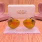 Sunglasses For Men With Orange Mercury Glass & Golden Frame 3517 Aviator Oval Sunglass By Sunglasses Deal