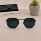 Sunglasses For Men With Black Glass & Black Frame 3548 Hexagon Sunglass By Sunglasses Deal