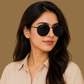 Sunglasses For Men With Black Glass & Black Frame 4612 Panto Round Sunglass By Sunglasses Deal