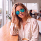 Sunglasses For Men With Aqua Blue Mercury Glass & Golden Frame 3517 Aviator Oval Sunglass By Sunglasses Deal