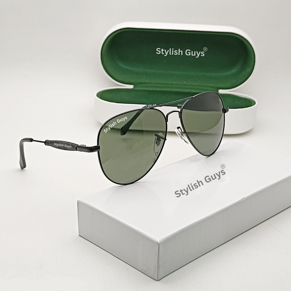 Top Trendy Hot New Stylish Attractive Oval Green Mirror & Black Frame 3517 Evergreen UV Protected Sunglasses For King's Men & Women ( SG- 3517 )