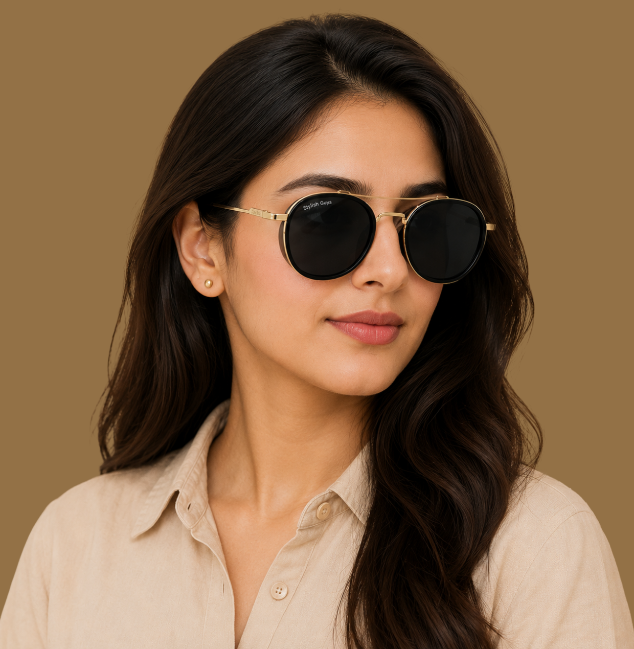 Sunglasses For Men With Black Glass & Golden Frame 4612 Panto Round Sunglass By Sunglasses Deal