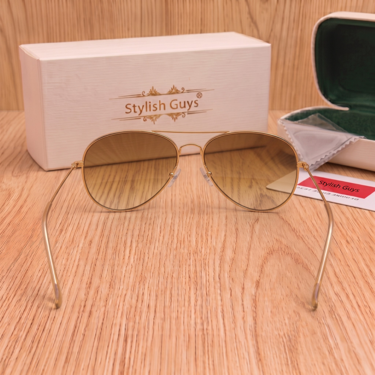 Sunglasses For Men With Brown Shade Glass & Golden Frame 3026 Aviator Sunglass By Sunglasses Deal