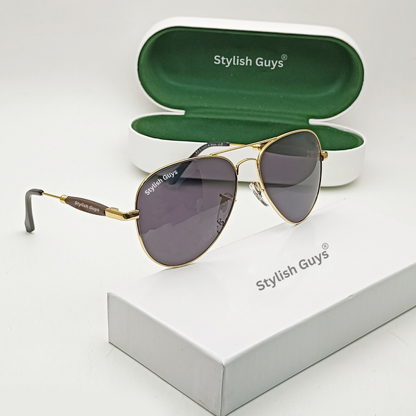 Top Trendy Hot New Stylish Attractive Oval Black & Gold 3517 Evergreen UV Protected Sunglasses For King's Men & Women ( SG- 3517 )