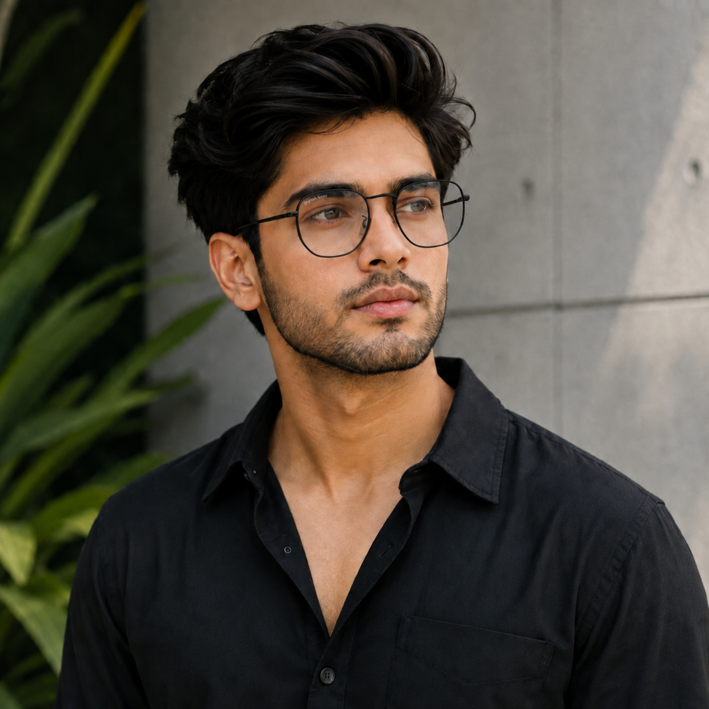 Sunglasses For Men With Clear Glass & Black Frame 3548 Hexagon Sunglass By Sunglasses Deal