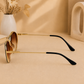 Sunglasses For Men With Brown Shade Glass & Golden Frame 4612 Panto Round Sunglass By Sunglasses Deal