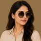 Sunglasses For Men With Brown Shade Glass & Golden Frame 4612 Panto Round Sunglass By Sunglasses Deal