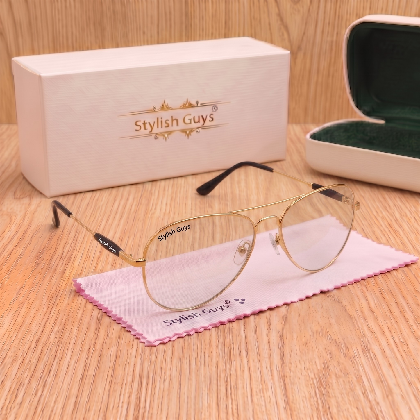 Sunglasses For Men With Clear Glass & Golden Frame 3517 Aviator Oval Sunglass By Sunglasses Deal