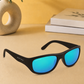 Sunglasses For Men With Aqua Blue Mercury Glass & Black Frame 2053 Sport Sunglass By Sunglasses Deal