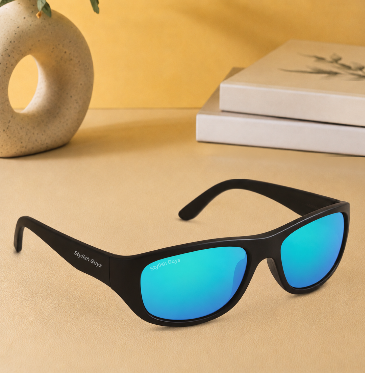 Sunglasses For Men With Aqua Blue Mercury Glass & Black Frame 2053 Sport Sunglass By Sunglasses Deal