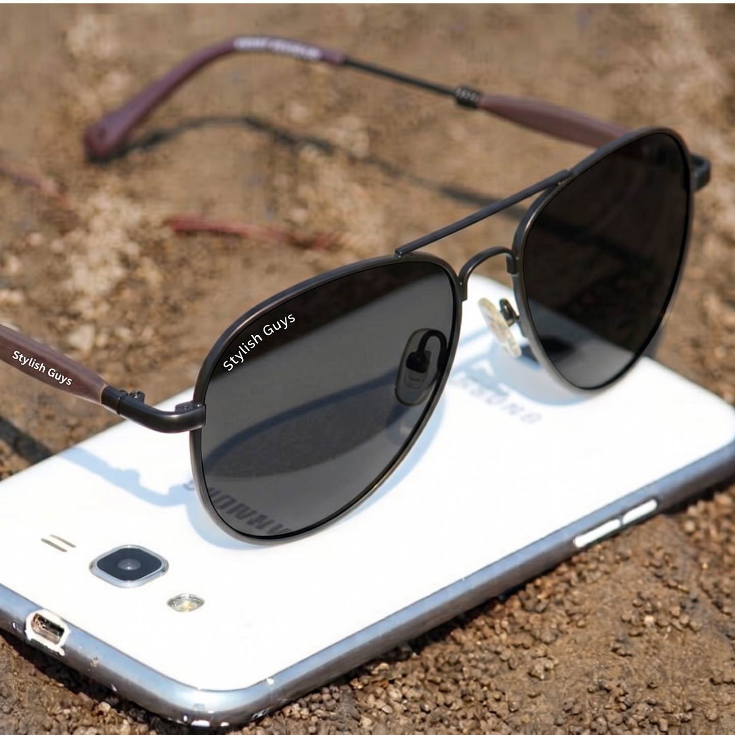 Sunglasses For Men With Black Glass & Black Frame 3517 Aviator Oval Sunglass By Sunglasses Deal